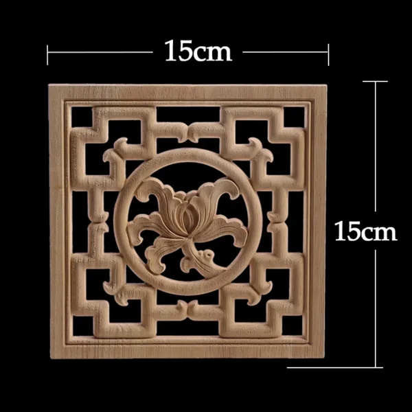 WMQE Unpainted Carved Exquisite Long Round Wooden Home Decoration Window Decoration Doors Wood Applique Wood Decal Wood Craft - Image 10