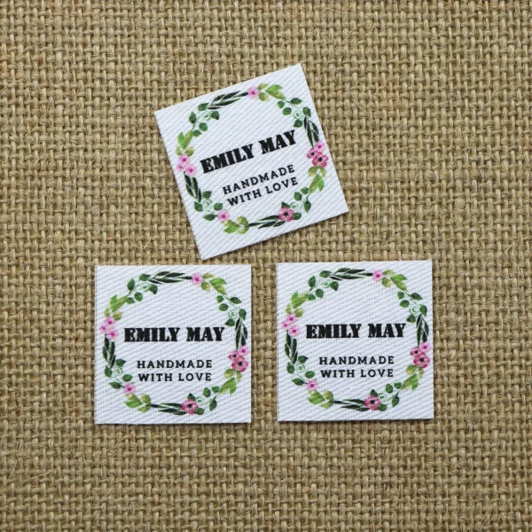 70pieces Custom Ironing Labels, Personalized Brand , Logo or Text, Clothing Labels,  iron on, Square, frame (YTa56)
