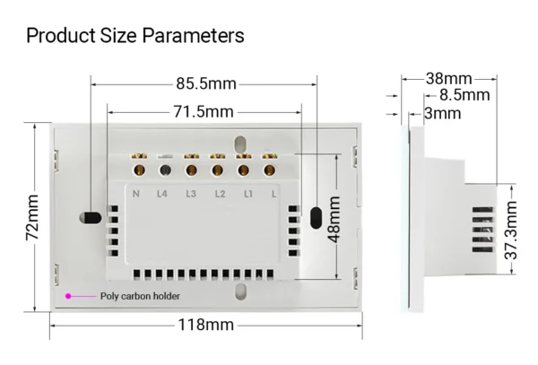 Wifi Wall Touch Sensitive Switch Remote Control 1 2 3 4 Gang Wireless Led Light Smart Touch Screen Switch Glass US Standard - Image 20