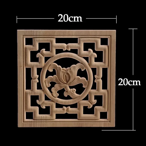 WMQE Unpainted Carved Exquisite Long Round Wooden Home Decoration Window Decoration Doors Wood Applique Wood Decal Wood Craft - Image 9