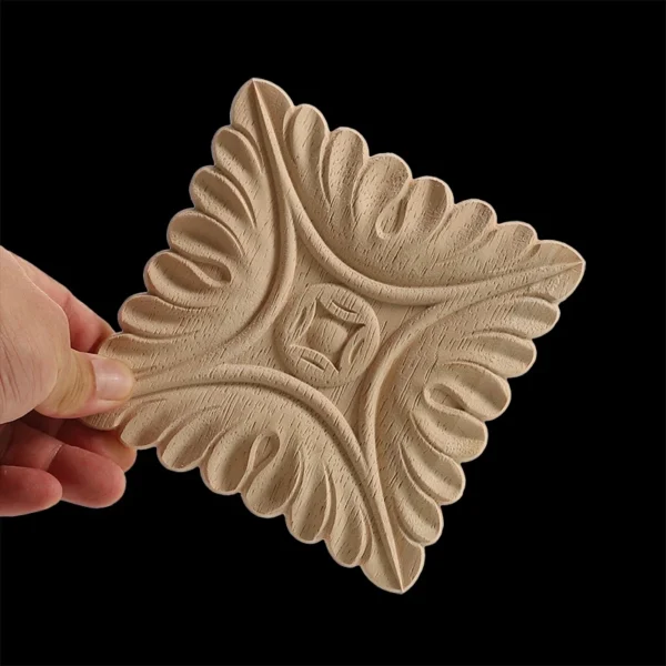 WMQE Unpainted Carved Exquisite Long Round Wooden Home Decoration Window Decoration Doors Wood Applique Wood Decal Wood Craft - Image 87