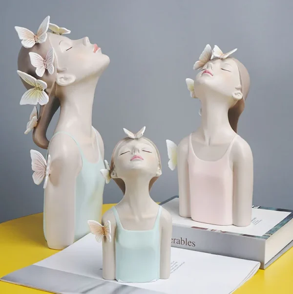 Vilead Butterfly Girl Sculptures Teens Pink Room Decoration Interior Fairy Garden Decor Pop Art Modern Decor Bedroom Home Design - Image 10