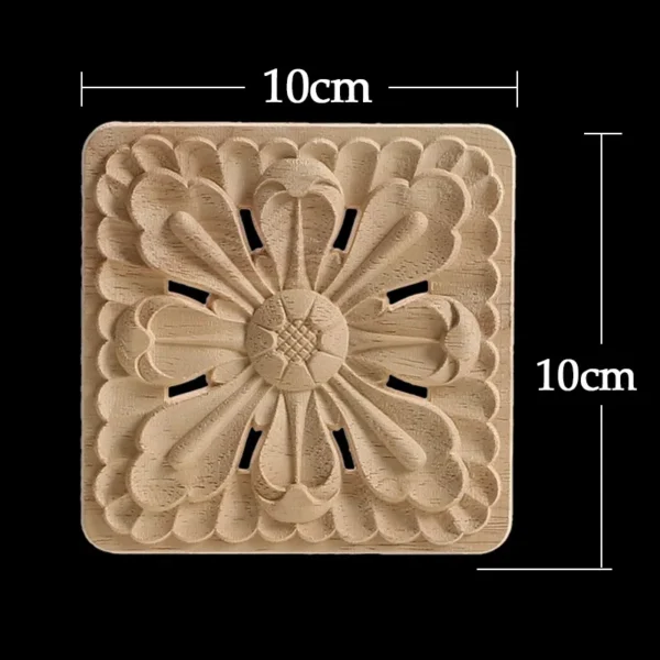 WMQE Unpainted Carved Exquisite Long Round Wooden Home Decoration Window Decoration Doors Wood Applique Wood Decal Wood Craft - Image 29