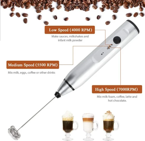 Milk Frothers Electric Handheld Blender with Electrical Mini Coffee Maker Whisk Mixer for Coffee Cappuccino Cream Foamer - Image 17