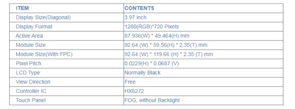 3.97 inch Blitzwolf BW-VP1 TF-FPC39720A-N-V6 720p TFT LCD display FOG screen without backlight for projector - Image 4