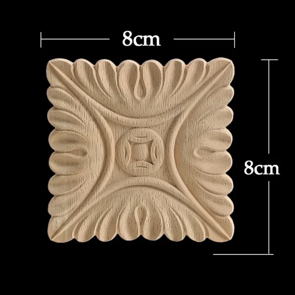 WMQE Unpainted Carved Exquisite Long Round Wooden Home Decoration Window Decoration Doors Wood Applique Wood Decal Wood Craft - Image 17