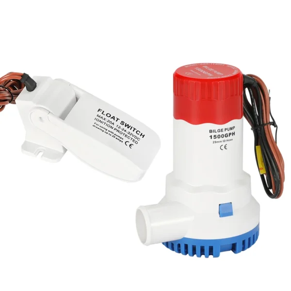 The Fourth Generation Bilge Pump 24/12VDC 1500/1100GPH Kit High Flow Power submersible water pump with switch for garden home - Image 4
