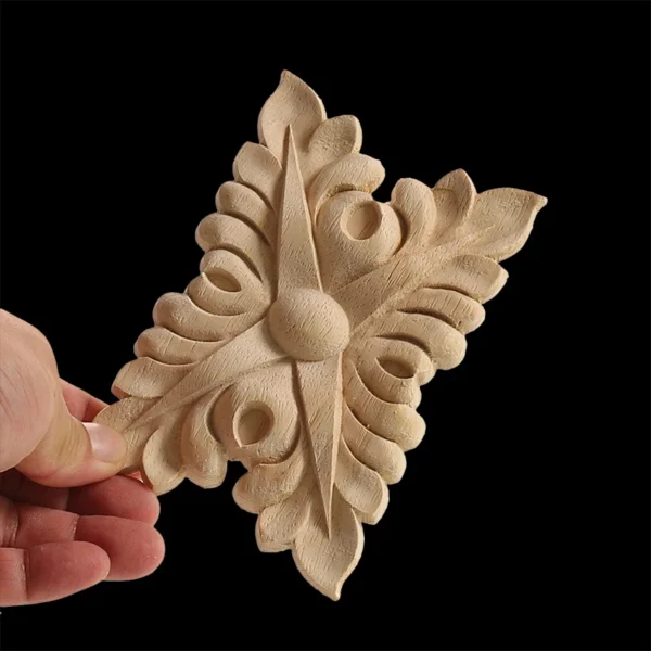 WMQE Unpainted Carved Exquisite Long Round Wooden Home Decoration Window Decoration Doors Wood Applique Wood Decal Wood Craft - Image 83