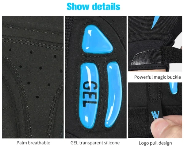 WEST BIKING Breathable Cycling Gloves GEL Liquid Silicone Palm Non-slip Sports Full Finger MTB Enduro Touch Screen Gloves Summer - Image 19