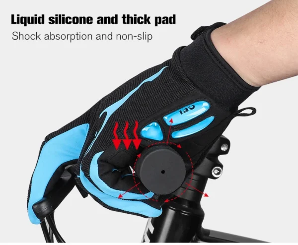 WEST BIKING Breathable Cycling Gloves GEL Liquid Silicone Palm Non-slip Sports Full Finger MTB Enduro Touch Screen Gloves Summer - Image 18