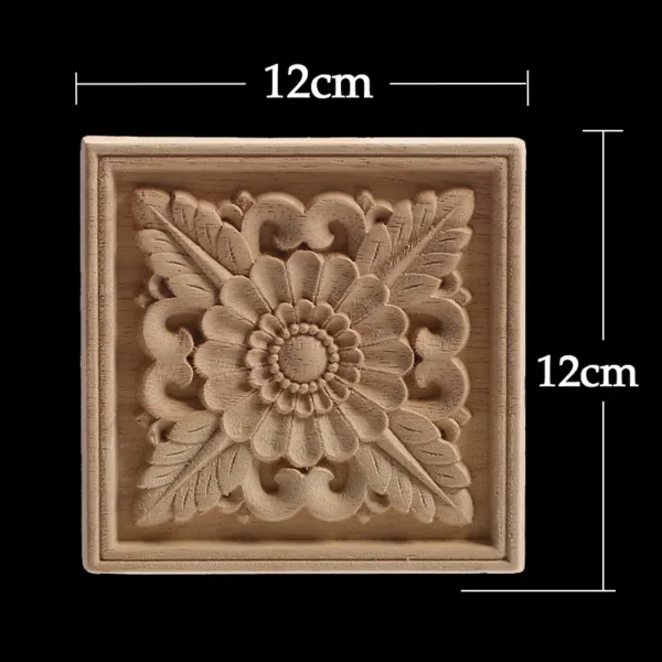 WMQE Unpainted Carved Exquisite Long Round Wooden Home Decoration Window Decoration Doors Wood Applique Wood Decal Wood Craft - Image 13