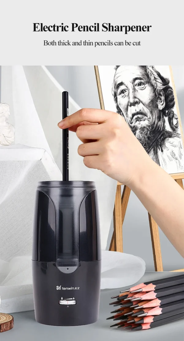 Electric Pencil Sharpener, Auto-Stop and Rechargeable Large Pencil Sharpener for 6-12mm Pencils, Portable in School Office - Image 39