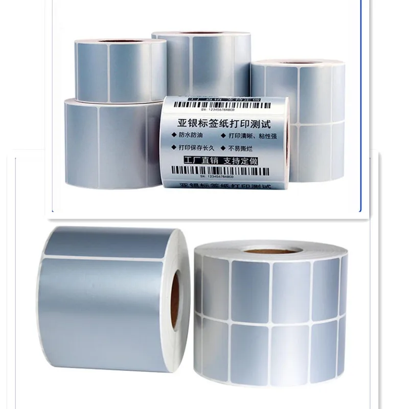 Silver Thermal Transfer Labels PET barcode adhesive sticker Waterproof Tear-proof oil-proof Thermal Transfer Ribbon Printer Stic - Image 4