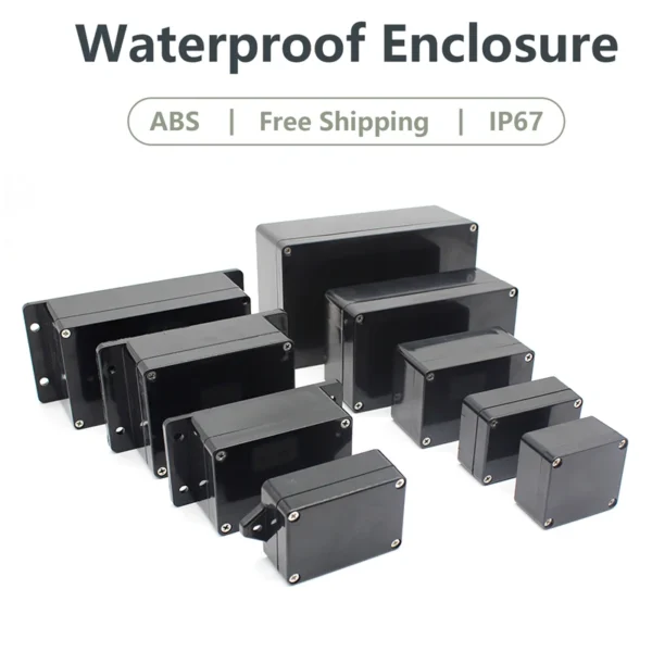Black Box Outdoor Waterproof Case Plastic Box Electronic Project Case Instrument Waterproof Junction Box Housing - Image 24