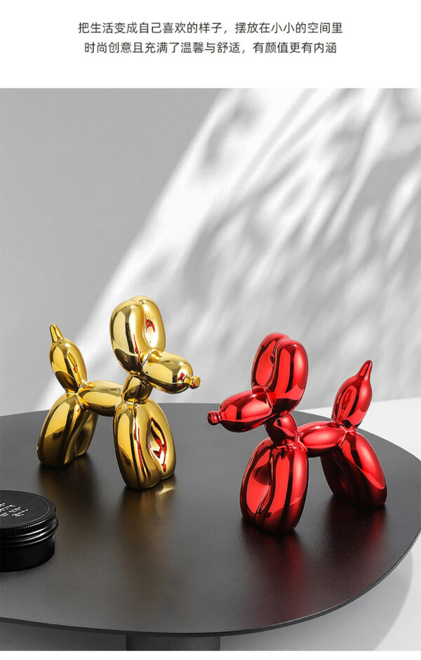 10cm 17cm Nordic Balloon Dog Sculpture Resin Animal Toy Statue Sculptures Figurine Crafts Home Decoration Room Desktop blue Gift - Image 25