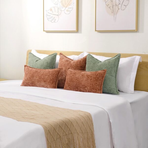 Throw Pillow Covers Neutral Soft Chenille Pillowcase Farmhouse Cushion Covers for Modern Home Sofa Bedroom Living Room Decor - Image 19