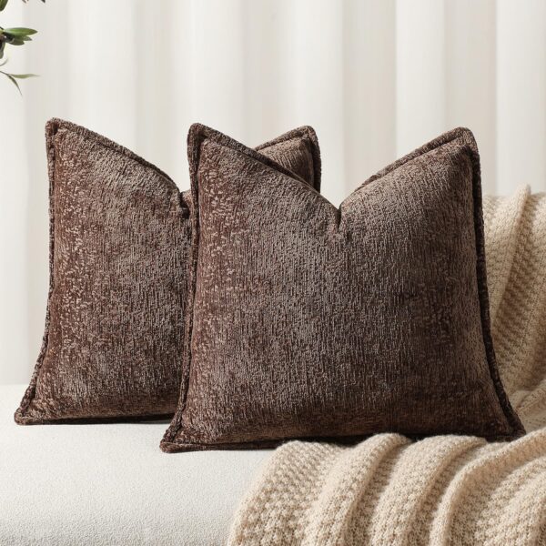 Throw Pillow Covers Neutral Soft Chenille Pillowcase Farmhouse Cushion Covers for Modern Home Sofa Bedroom Living Room Decor - Image 18