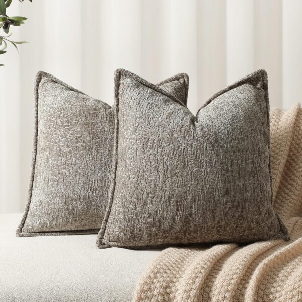 Throw Pillow Covers Neutral Soft Chenille Pillowcase Farmhouse Cushion Covers for Modern Home Sofa Bedroom Living Room Decor - Image 17