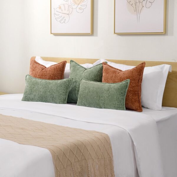 Throw Pillow Covers Neutral Soft Chenille Pillowcase Farmhouse Cushion Covers for Modern Home Sofa Bedroom Living Room Decor - Image 24