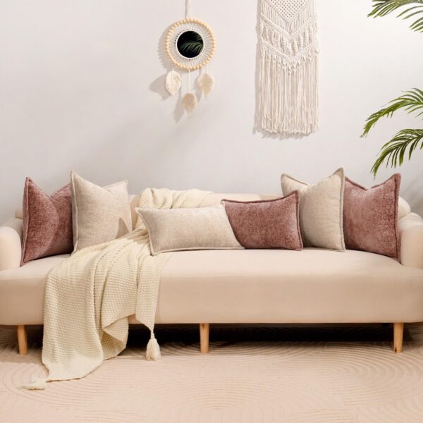 Throw Pillow Covers Neutral Soft Chenille Pillowcase Farmhouse Cushion Covers for Modern Home Sofa Bedroom Living Room Decor - Image 21