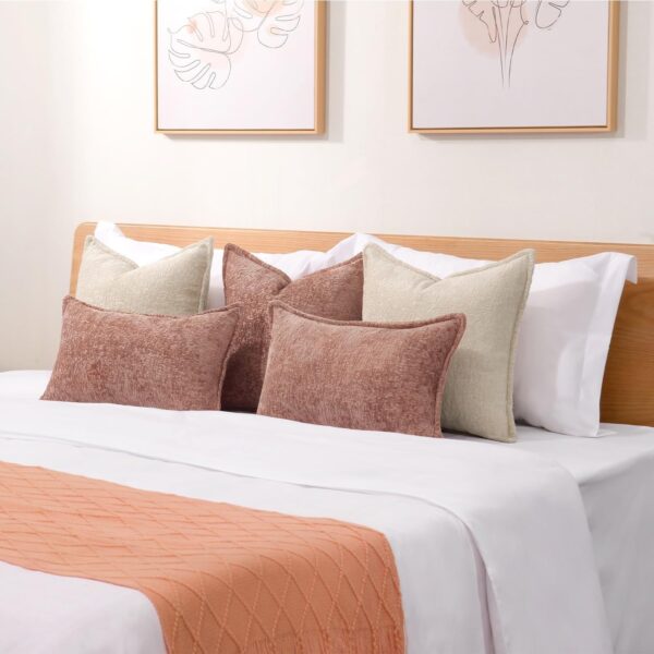 Throw Pillow Covers Neutral Soft Chenille Pillowcase Farmhouse Cushion Covers for Modern Home Sofa Bedroom Living Room Decor - Image 22