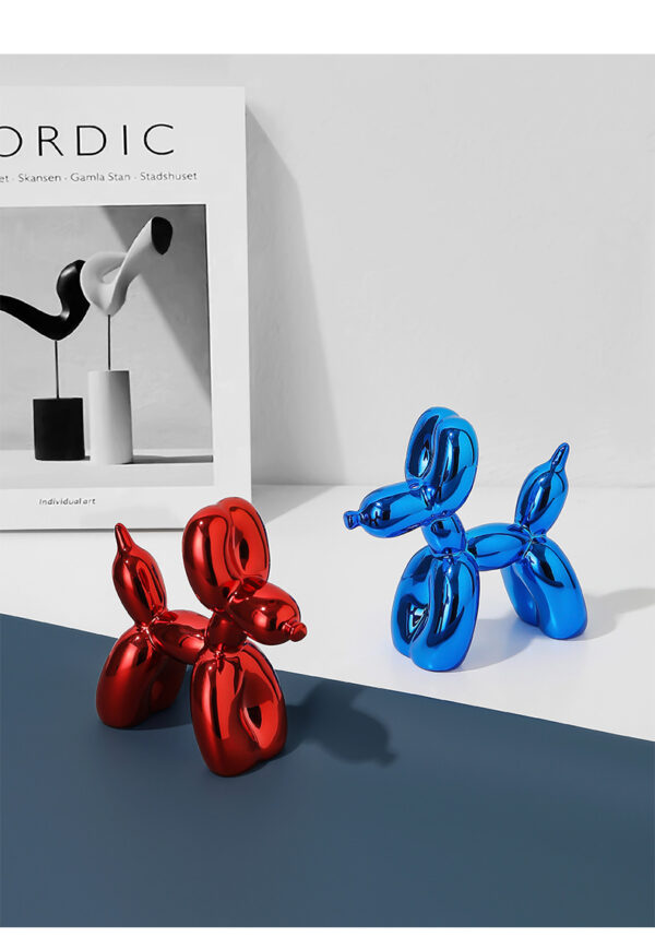 10cm 17cm Nordic Balloon Dog Sculpture Resin Animal Toy Statue Sculptures Figurine Crafts Home Decoration Room Desktop blue Gift - Image 23