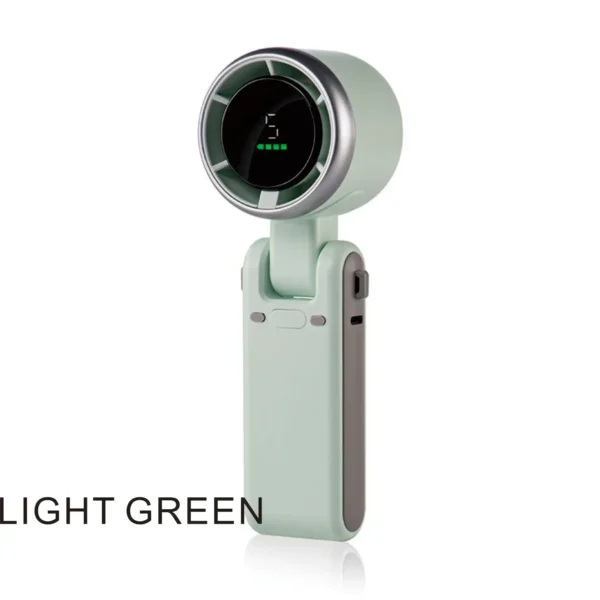 Handheld mini fan, foldable portable neck hanging fan, 5-speed Type-C charging fan, intelligent digital display 4000mAh - Image 8
