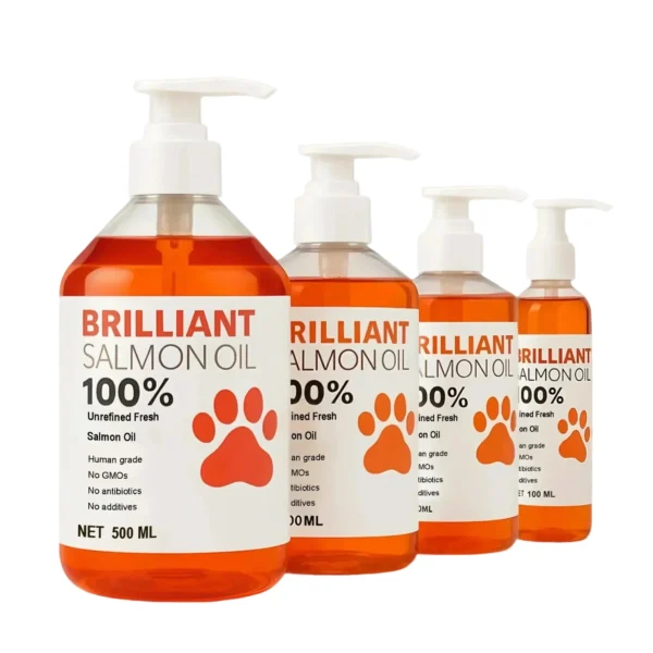 Human-Grade Salmon Oil for Dogs & Cats Omega 3 Fatty Acids Supplement (500ml, 300ml, 200ml 100ml) for Optimal Health & Nutrition - Image 11