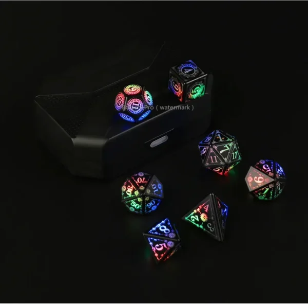 LED Dice Set for Dungeon and Dragon Cool DND Dice with Charging Box Rechargeable 7 Color Polyhedral Role Playing Dice - Image 19