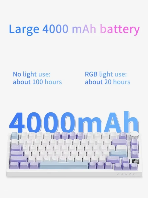 Ajazz Gaming Keyboard Wireless AK820 Hot Swap Russian Version Keyboard Layout Russian Layout - Image 6