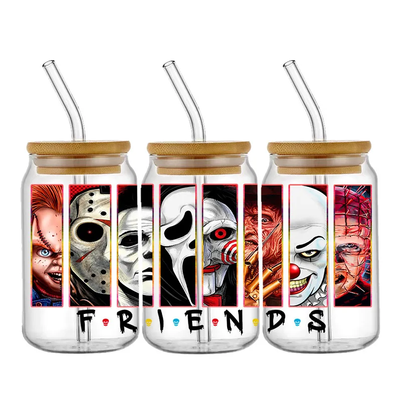 Various Cartoons Decal UV DTF Transfer Sticker Cup Tumbler Wrap for 16oz Libbey Glasses Wraps Bottles DIY Mug Stick - Image 13