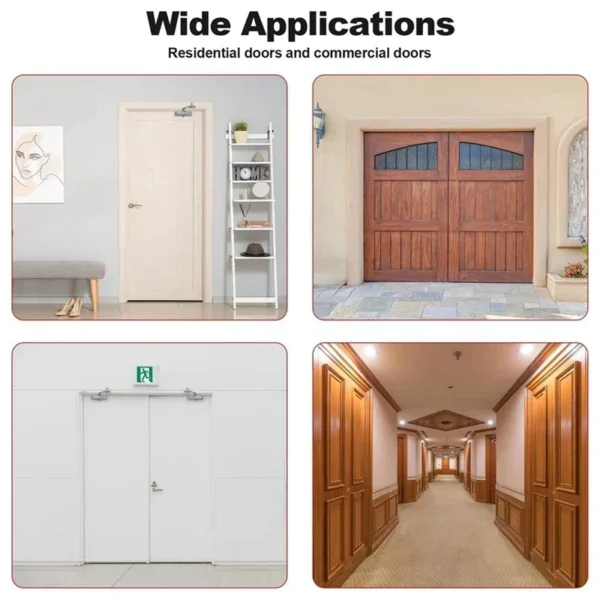 Commercial door closers, medium-sized automatic door closers with open-hold function, speed-adjustable door closers - Image 3