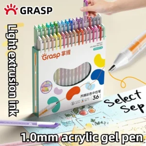 36/12 Colors Acrylic Gel Pen 1.0mm Large Capacity Student Writing Pen Painting Drawing Office School Supplies Stationery