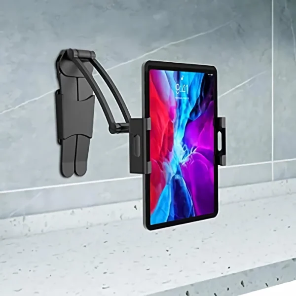 Kitchen Cabinet Wall Tablet Mount 360° Rotating Metal Phone Tablet Bracket 5-13.5” Devices for IPad IPhone Tab Stand on Desktop - Image 10