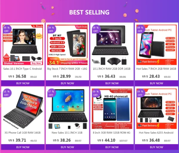 2024 Flash Sales Fingerprint Android 8.1  Phone Call Tablet 7 '' MTK8735 GSM 1GB /8GB IPS Screen Quad Core 4000mAh Dual SIM Slot - Image 7
