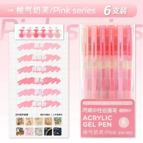 36/12 Colors Acrylic Gel Pen 1.0mm Large Capacity Student Writing Pen Painting Drawing Office School Supplies Stationery - Image 23