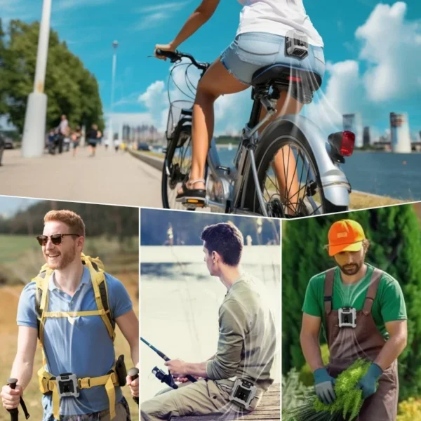 10000mAh Waist Fan Wearable Waist Fan 5 Speeds & Light 40H Hands-Free Cooling for Outdoor Jobsite Travel Long range for outdoor - Image 11