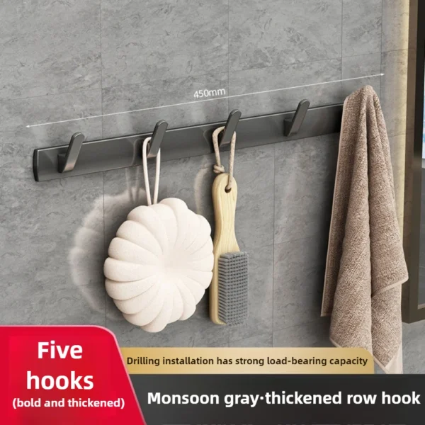 Gun Gray Space Aluminum Bathroom Towel Rack Wall Mounted Shelf Organizer Toilet Brush Holder Tissue Box Bathroom Accessories Set - Image 7