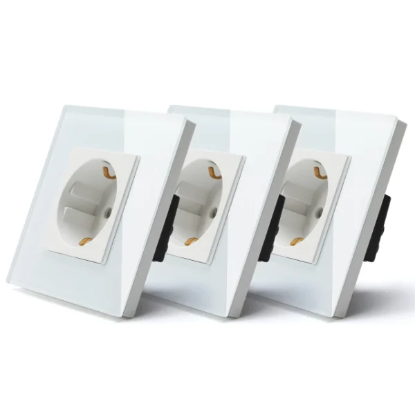 BSEED EU Standard Wall Socket Glass Panel Sockets Power Outlets 16A For Home Office Bedroom 86*86mm - Image 13