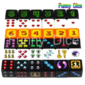 6 style for choose 18mm Digital D Dice Set pcs/set, Plastic  Sided Cube  Poker Card Game/Education Gambling,Board Game