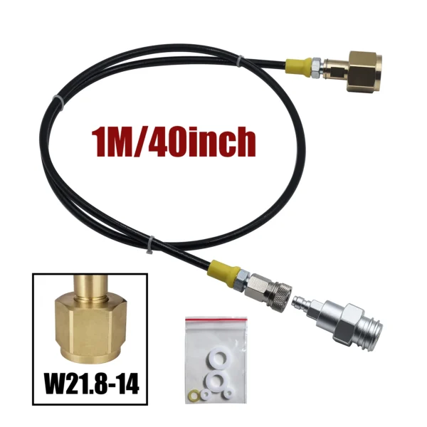 Soda Water Maker Accessories Spring Cover Hose W21.8-14 G3/4 CGA320 with Quick Disconnect Connector CO2 Tank Cylinder Adapter - Image 11