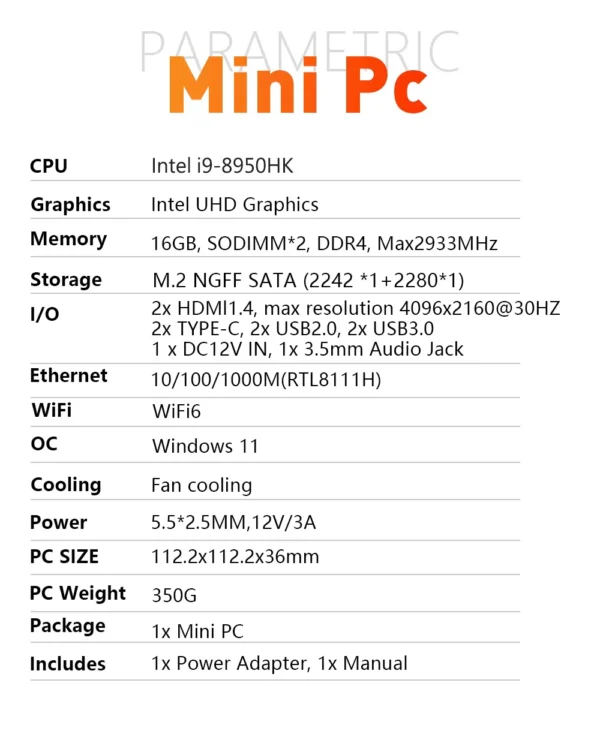 Portable Mini PC Windows 11 Intel Core i9 8950HK Celeron N5095 Pc Gaming Computer 16GB DDR4 1TB 2TB SSD WiFi 6 Desktop Pc Gamer - Image 17