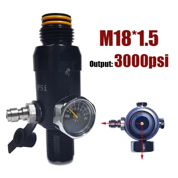 HPA Regulator Valve of Compressed Air Accessries CO2 Oxygen Nitrogen Cylinder Tank Bottle 4500psi Input, Output 800psi to 3000ps - Image 15