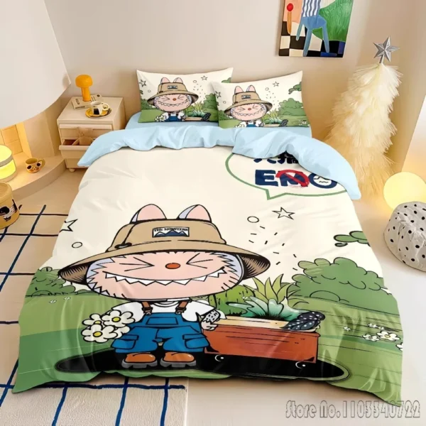 Cute Teeth New Anime La-BuBu Pink Duvet Cover Set HD Comforter Cover for Kids Bedding Sets Bedclothes Bedroom Decor - Image 13