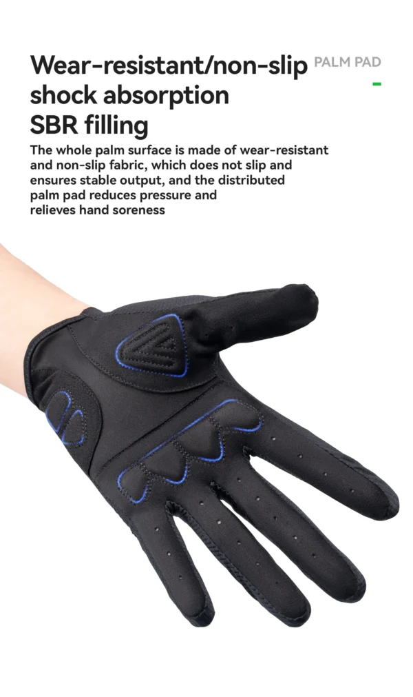 ROCKBROS Cycling Gloves SBR Shock Absorption Full Finger Bike Gloves Seamless Non-Slip Breathable Windproof Riding Gloves - Image 12