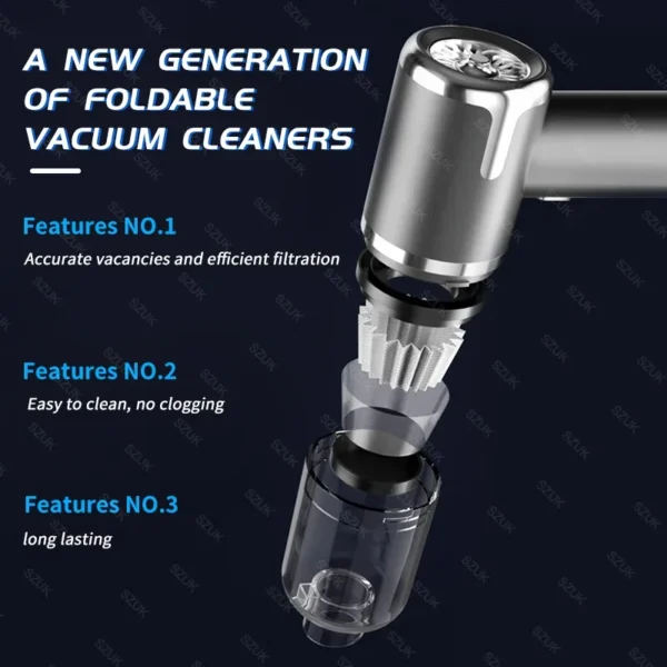 SZUK 148000PA Car Vacuum Cleaner Strong Suction Cordless Handheld Cleaning Machine Wireless Mini Portable Vacuum Cleaner for Car - Image 4