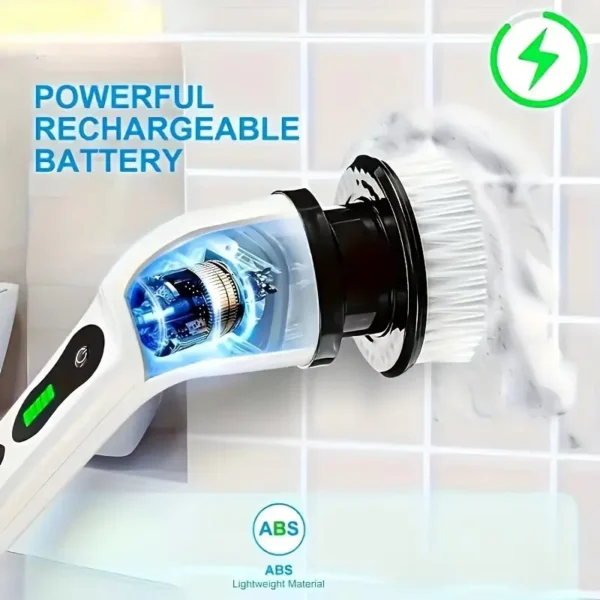 Electric Bathroom Cleaning Brush 9-in-1 Wireless Household Rotation Cleaning Brush for Bathroom Kitchen Toilet Cleaning Scrubber - Image 6