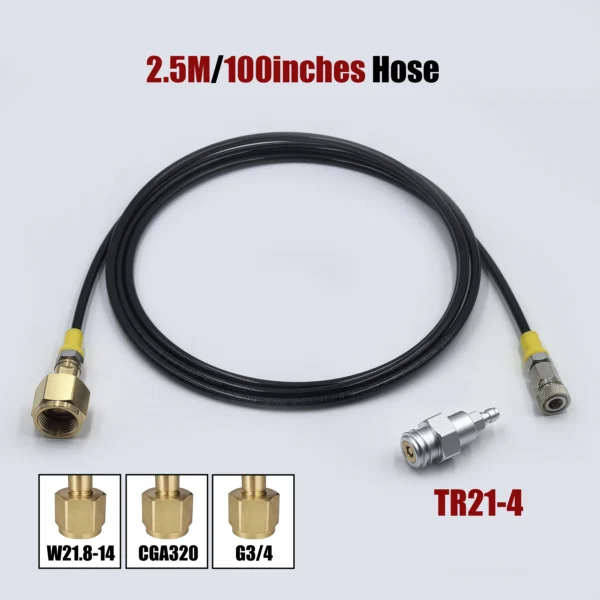 Soda Water Maker Accessories Spring Cover Hose W21.8-14 G3/4 CGA320 with Quick Disconnect Connector CO2 Tank Cylinder Adapter - Image 13