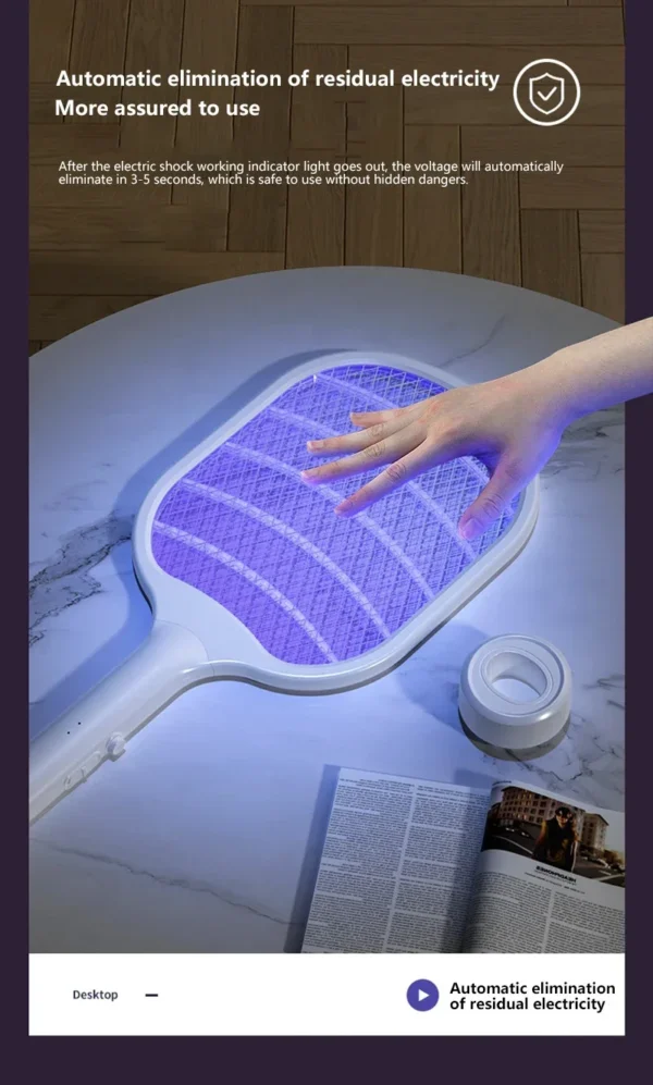 Xiaomi 3000V Electric Mosquito Swatter Fly Trap Mosquito Swatter Household Multifunctional Automatic UV Light Mosquito Swatter - Image 23