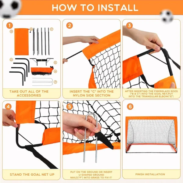 1pcs Football Goal for Garden Football Net Pop Up Goals Set Soccer Goal Net for Backyard Birthday Gift for Soccer Training ﻿ - Image 2